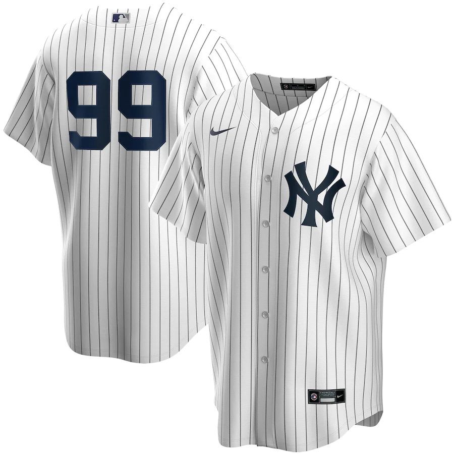 Cheap Mens New York Yankees 99 Aaron Judge Nike White Home Replica Player Name MLB Jerseys